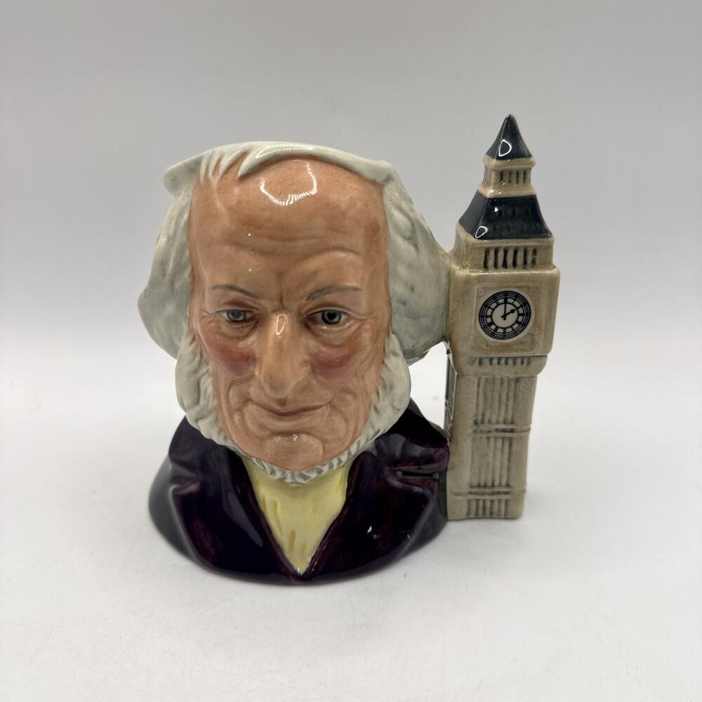 Royal Doulton John Doulton D6656 Toby Mug Jug Big Ben Handle 1980 *